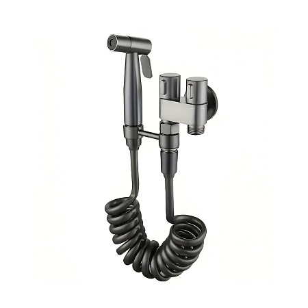 Hygienic Shower (watering can, hose, tee, bracket) 2 Meters, Black