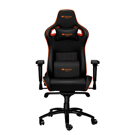 Gaming Chair Canyon Corax, Maximum load 150 kg, Headrest & Lumbar cushion, Black/Orange