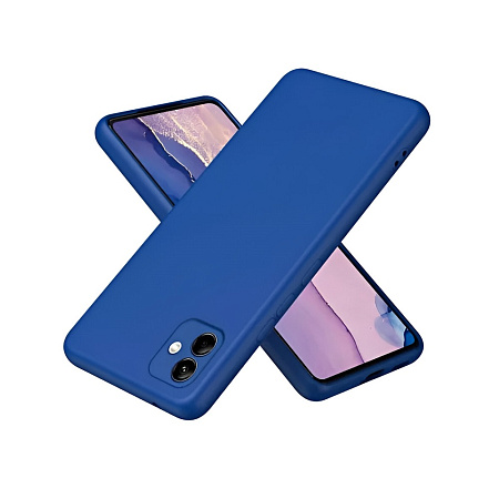 Helmet Case Liquid Silicone Samsung A04, Blue