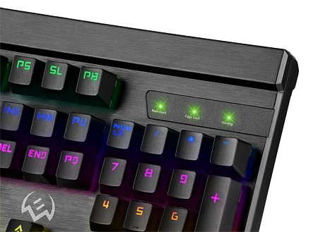 Gaming Keyboard SVEN KB-G9500, Mechanical, Blue SW, Fn keys, Programmable, Win Lock, Wrist rest, RGB