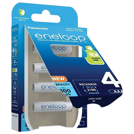  AAA  Eneloop 800mAh, Blister*4, Panasonic, BK-4MCDE/4BE