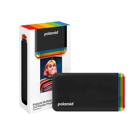 Фотопринтер Polaroid Hi-Print 2x3 Generation 2 + Paper, 54 x 86 мм, Чёрный