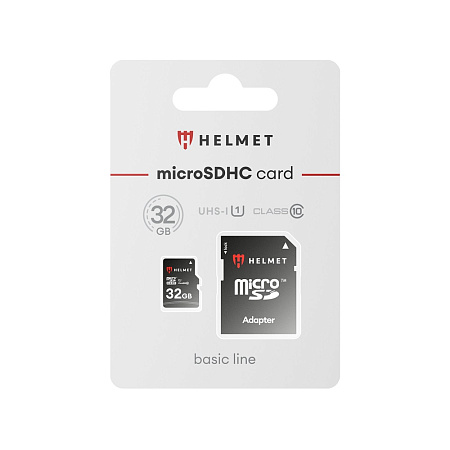 Helmet MicroSD Card (Class 10) UHS-I (U1) + SD Adapter, Basic Line, 32 GB