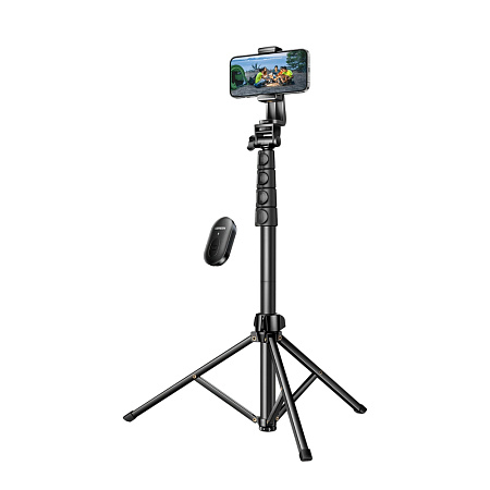 UGREEN Phone Tripod Selfie Stick with Bluetooth Remote Control, 100% Aluminum Metal, Foldable, Lightweight, 170cm, Black