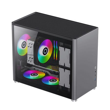 Case mATX GAMEMAX Spark, w/o PSU, 0.8/0.6mm, Front Metal, Dual Side Tempered Glass, Dust Filter, 1xU