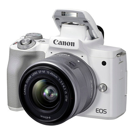 Беззеркальный фотоаппарат Canon EOS M50 Mark II, White + EF-M 15-45 IS, Белый
