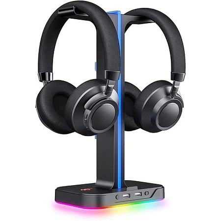 Gaming Headset Stand Havit TH650, 270x150x100mm, 2xUSB 2.0, RGB, Cable organizer 