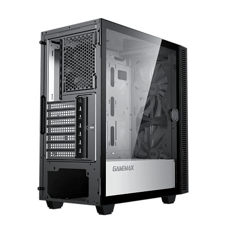 Case ATX GAMEMAX Aero, w/o PSU, 0.5mm, 2x200mm & 1x120mm ARGB fans, ARGB+PWM Hub, Front Mesh, TG, DF