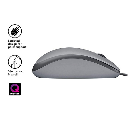 Mouse Logitech M110 Silent, 1000 dpi, 3 buttons, Ambidextrous, 85g., 1,8m, USB, Gray Mouse Logitech M110 Silent, 1000 dpi, 3 buttons, Ambidextrous, 85g., 1,8m, USB, Gray