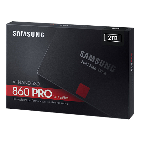 2.5" SATA SSD 2.0TB Samsung 860 PRO "MZ-76P2T0BW" [R/W:560/530MB/s, 100K IOPS, MJX, VNAND 2bit MLC]