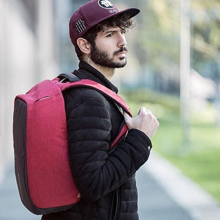 15.6" Bobby anti-theft backpack, Red, P705.544