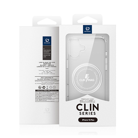 DUX DUCIS Case TPU for iPhone 16 Plus Clin with MagSafe, Clear