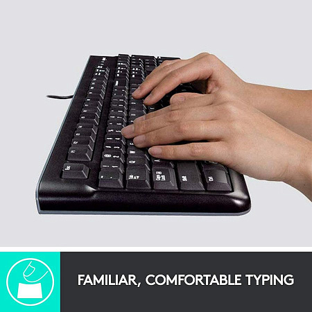 Keyboard & Mouse Logitech MK120, Thin profile, Spill-resistant, Quiet typing, 1000dpi, 3 buttons, 1.