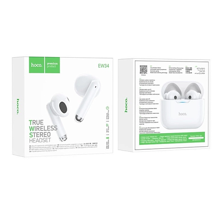 Bluetoth Headset Hoco EW34 White TWS