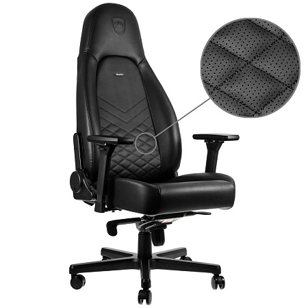 Gaming Chair Noble Icon NBL-ICN-PU-BLA Black/Black, User max load up to 150kg / height 165-190cm