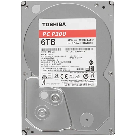 Жесткий диск Toshiba P300, 3.5", 6 ТБ <HDWD260UZSVA>