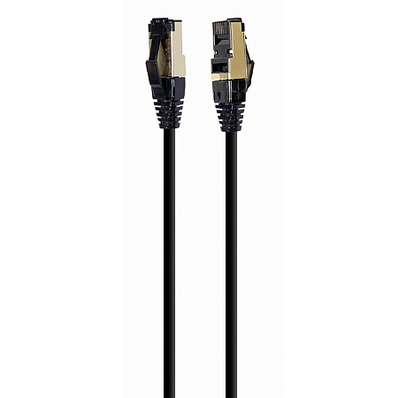 Patch Cord Cat.8  0.5m, Black, PP8-LSZHCU-BK-0.5M, Cablexpert, Low Smoke Zero Halogen (LSZH)