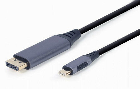 Видеокабель Cablexpert CC-USB3C-DPF-01-6, USB Type-C (M) - DisplayPort (F), 1,8м, Серый