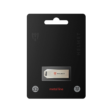 Helmet USB Drive 3.2 Metal Line 32 GB, Silver