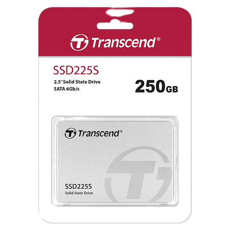 2.5" SATA SSD  250GB   Transcend SSD225S [R/W:500/330MB/s, 40K/75K IOPS, 90 TBW, 3DTLC]