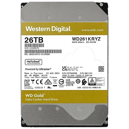 Жесткий диск Western Digital WD Gold, 3.5", 26 ТБ <WD261KRYZ>