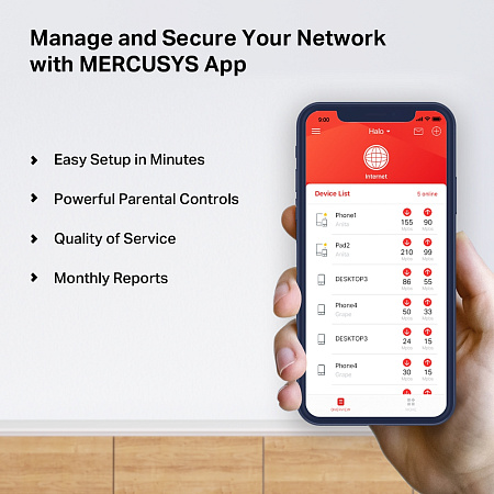 Whole-Home Mesh Dual Band Wi-Fi AC System MERCUSYS, "Halo H50G(2-pack)", 1900Mbps,MU-MIMO,Gbit Ports