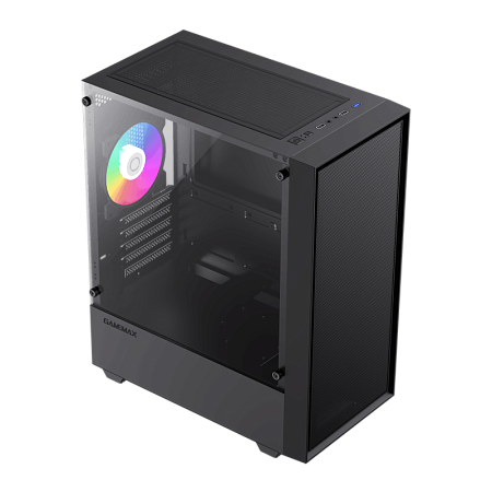 Case mATX GAMEMAX Storm, w/o PSU, 0.45mm, 1x120mm FRGB, Front Mesh, Tempered Glass, 1xUSB3.0, 2xUSB2