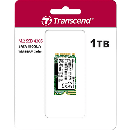 .M.2 SATA SSD 1.0TB  Transcend  MTS430S [42mm, R/W:560/520MB/s, 85K/85K IOPS, SM2258, 560TBW]