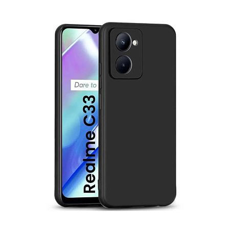 Helmet Case Liquid Silicon Realme C33, Black Helmet Case Liquid Silicon Realme C33, Black