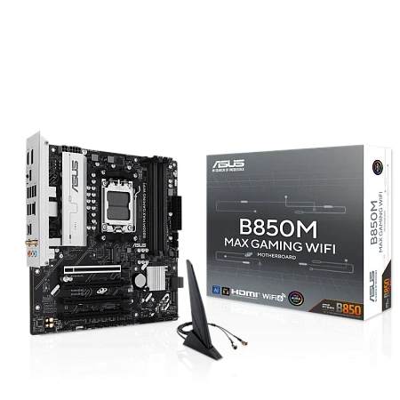 Материнская плата ASUS B850M MAX GAMING WIFI, AM5, AMD B850, Micro-ATX,процессоры ,оперативная память, ssd, M2, hdd, кейсы