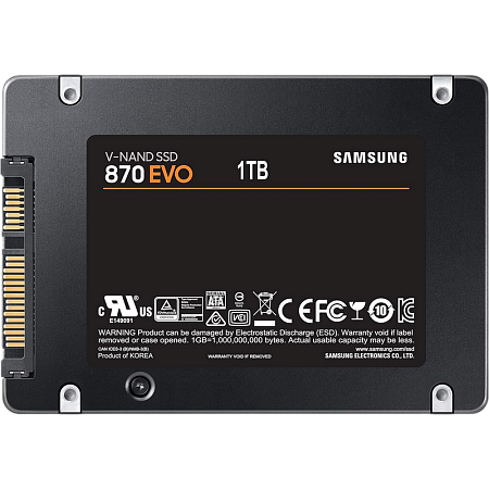 2.5" SATA SSD 1.0TB Samsung  870 EVO "MZ-77E1T0B" [R/W:560/530MB/s, 98K IOPS, MGX, V-NAND 3bit MLC]