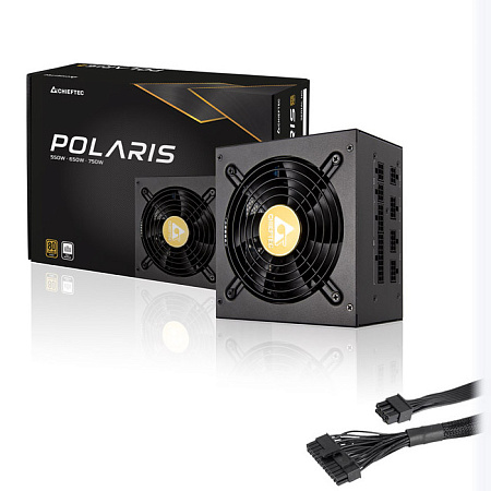 Power Supply ATX 750W Chieftec  POLARIS PPS-750FC, 80+ Gold, 140mm, Active PFC, Half-Bridge LLC+DC/D