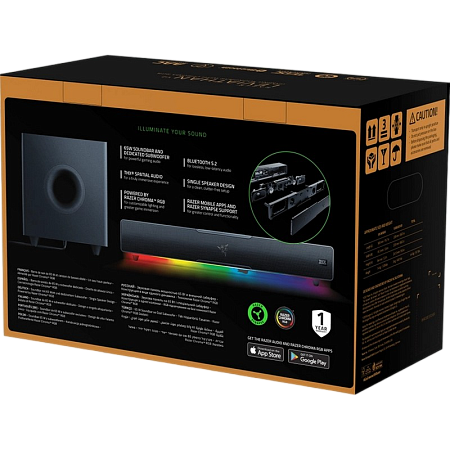 Gaming Soundbar & Subwoofer Razer Leviathan V2, THX Spatial Audio, RGB, BT 5.2/USB