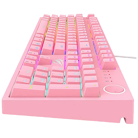 Gaming Keyboard Havit KB871L, Mechanical, Blue SW, RGB, 104 Keys, US Layout, 1.6m, USB, Pink Gaming Keyboard Havit KB871L, Mechanical, Blue SW, RGB, 104 Keys, US Layout, 1.6m, USB, Pink