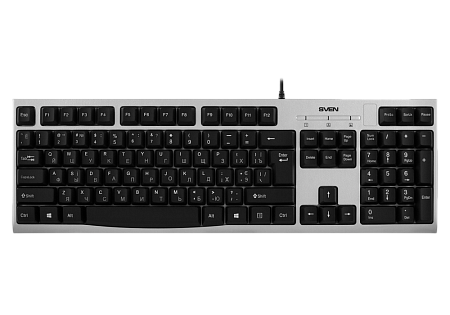 Клавиатура SVEN KB-S300, Проводное, Серебристый