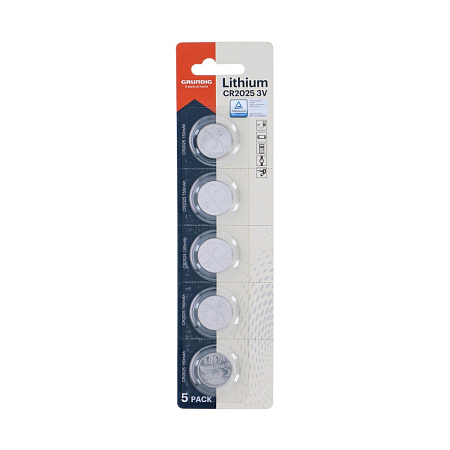 GRUNDIG Battery Buttoncell CR2025 Lithium 5pcs Blister
