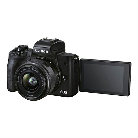 Беззеркальный фотоаппарат Canon EOS M50 Mark II, Black + EF-M 15-45 IS, Чёрный