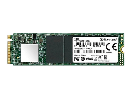 .M.2 NVMe SSD 1.0TB  Transcend 110S [PCIe 3.0 x4, R/W:1700/1400MB/s, 200/250K IOPS, 400TBW, 3DTLC]