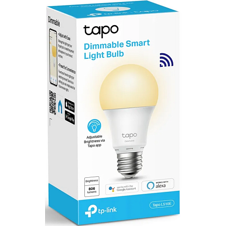 TP-LINK "Tapo L510E", Smart Wi-Fi LED Bulb with Dimmable Light, 2700K, 806lm