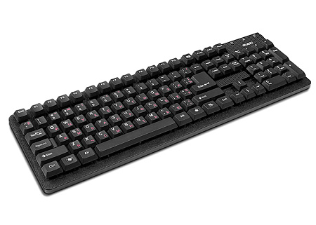 Keyboard SVEN Standard 301, Classic layout, Splash proof, Calculator key, 1.5m, USB, EN/RU, Black