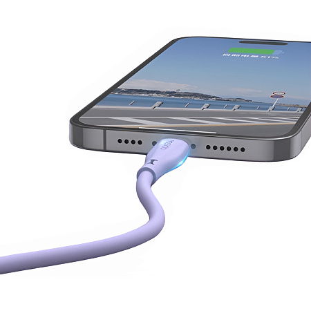 Yesido Cable Liquid Silicone Series USB-A to Lightning 18W 1m, Purple