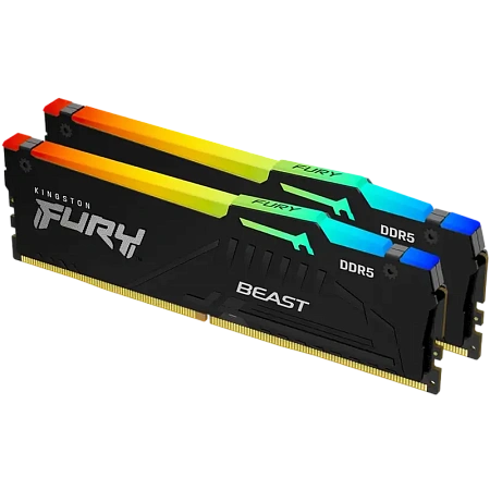 Оперативная память Kingston FURY Beast RGB, DDR5 SDRAM, 6000 МГц, 16Гб, KF560C30BBEAK2-16