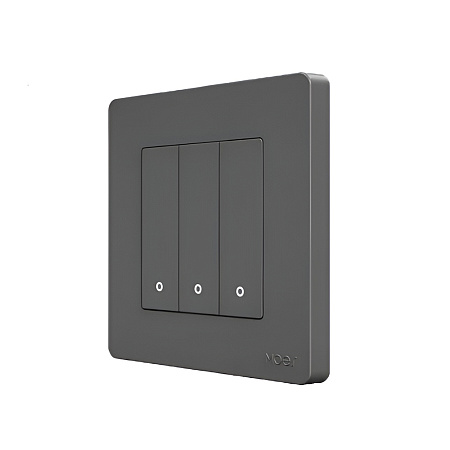 Moes Zigbee Star Ring Smart Push Button Swicth 3 Gang CR2032, Grey