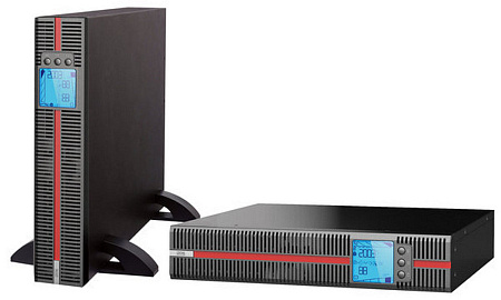 UPS PowerCom MRT-2000, Rack&Tower, 2000VA/2000W, Online, LCD, USB,SNMP SLOT, Ex.Batt. Con., 2xSchuko