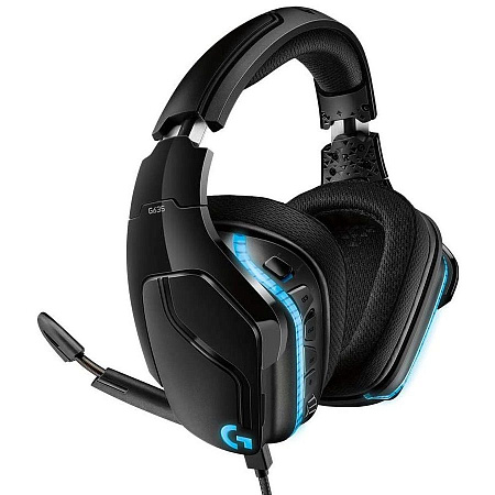 Gaming Headset Logitech G635, 50mm drivers, 20-20000Hz, 39 Ohm,93dB, RGB, 344g, 3.5mm/USB, Black