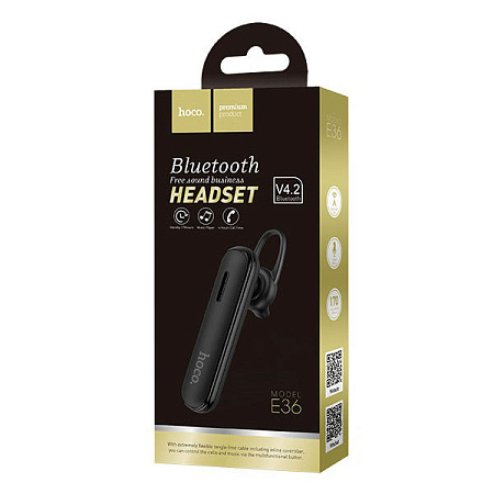 Bluetoth Mono Headset Hoco E36 Black Bluetoth Mono Headset Hoco E36 Black
