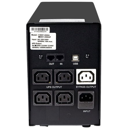 UPS PowerCom BNT-2000AP 2000VA/1200W Line Interactive, AVR, RJ45, USB, 5*IEC Sockets