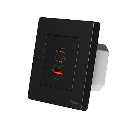 Moes Star Ring Socket 65W GAN 3 Ports (2*Type C+1*USB-A), Grey