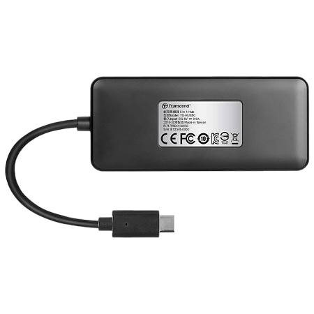 USB Type-C Hub&Card Reader Transcend "TS-HUB5C" (1xUSB-C 3.1, 2xUSB-A 3.0, 1x microSD, 1xSD-Card)