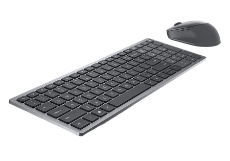 Wireless Keyboard & Mouse Dell Multi-Device KM7120W, Multimedia Keys, 2.4Ghz/BT, Russian, Titan Grey